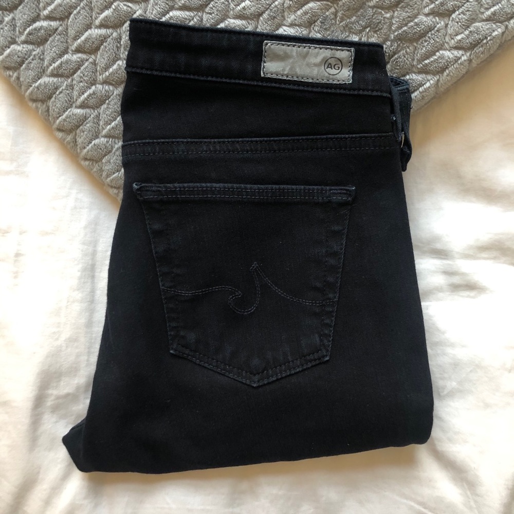 Black AG Skinny Legging Ankle Jeans